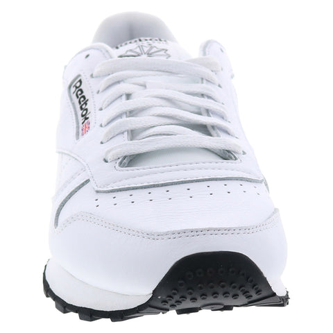 Reebok Classic Leather Mens White Leather Lace Up Lifestyle Sneakers Shoes