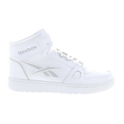 Reebok Resonator Mid Mens White Leather Lace Up Athletic Basketball Shoes