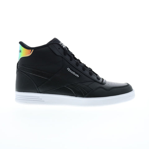 Reebok Club High Top Womens Black Leather Lifestyle Sneakers Shoes