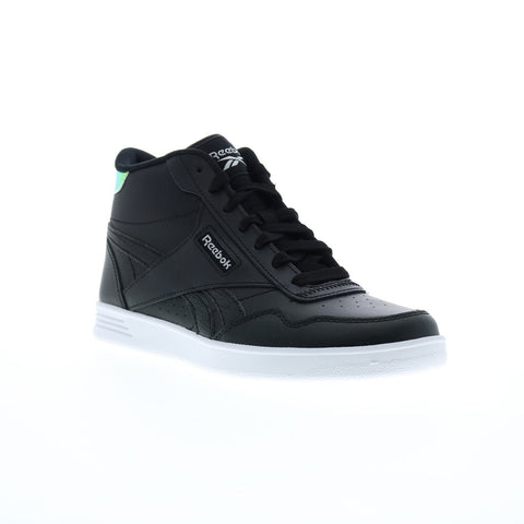 Reebok Club High Top Womens Black Leather Lifestyle Sneakers Shoes