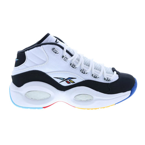 Reebok Question Mid H01321 Mens White Leather Athletic Basketball Shoes