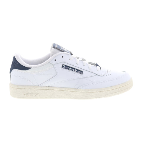 Reebok Club C 85 Mens White Leather Lace Up Lifestyle Sneakers Shoes