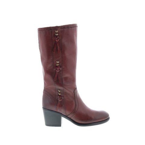 Miz Mooz Torrence Womens Burgundy Leather Zipper Knee High Boots