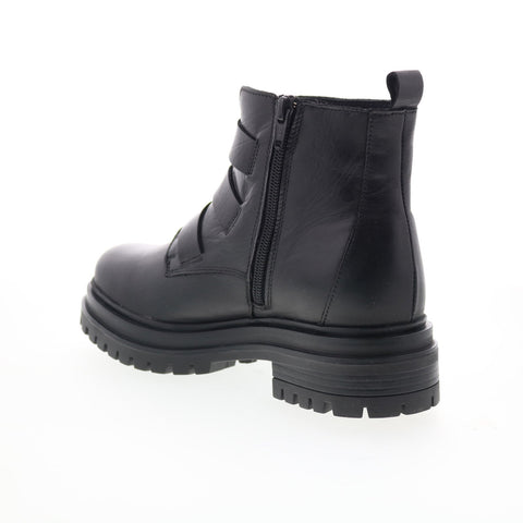 Miz Mooz Lorra Womens Black Leather Zipper Casual Dress Boots