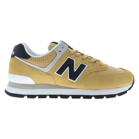 New Balance 574 Rugged ML574DBF Mens Beige Suede Lifestyle Sneakers Shoes