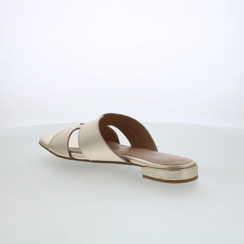 Trotters Nell T2316-709 Womens Beige Leather Slip On Slides Sandals Shoes