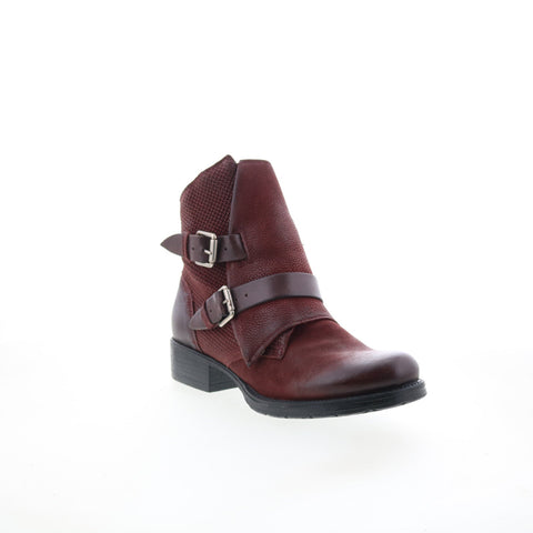 Miz Mooz Nestle Womens Brown Leather Zipper Ankle & Booties Boots