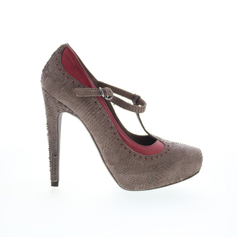 RD Company RD1 Womens brown Leather Hook & Loop Pumps Heels Shoes