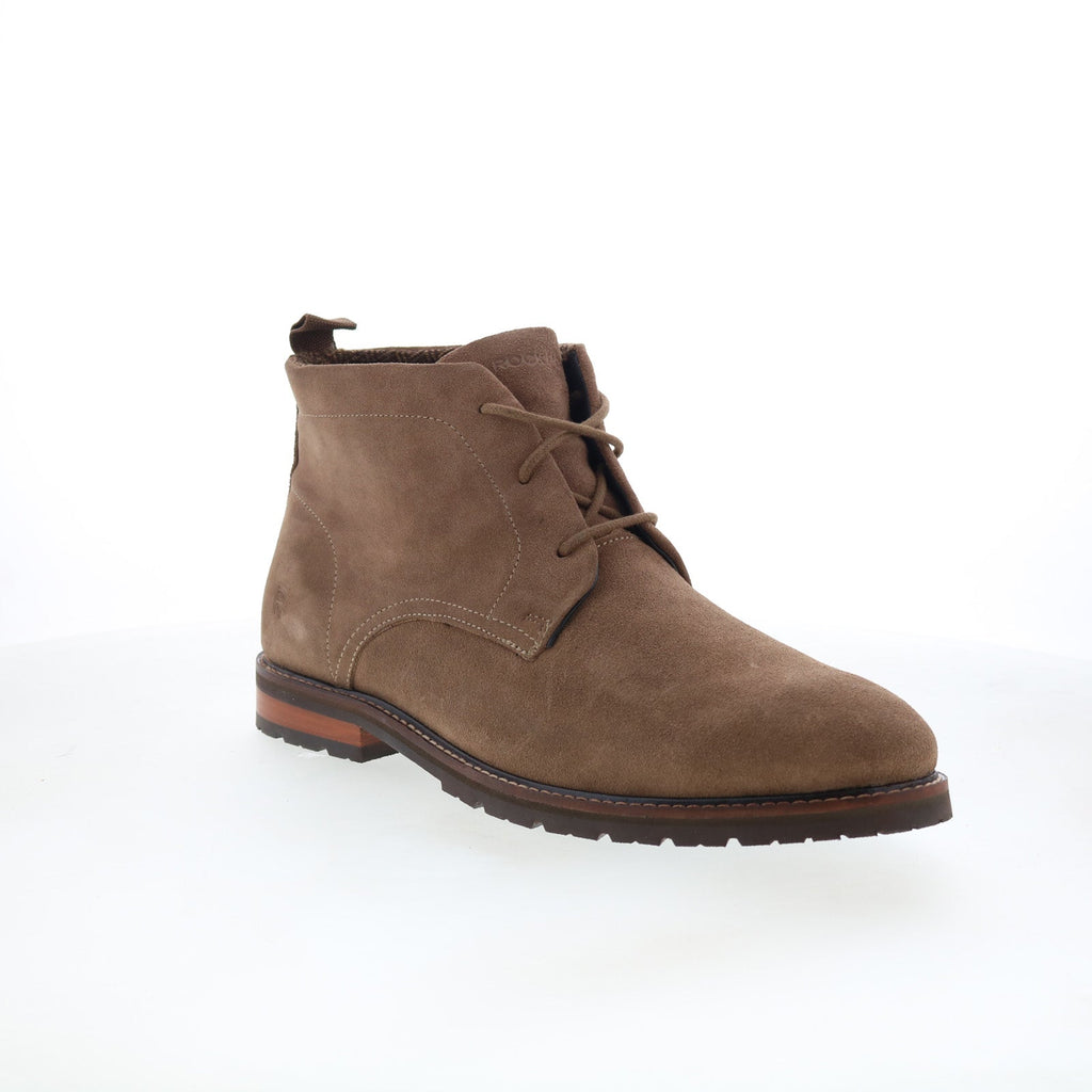 Rockport Caspe Mens Brown Wide Leather Lace Up Chukkas Boots 