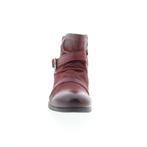 Miz Mooz Suzy Womens Red Leather Zipper Ankle & Booties Boots