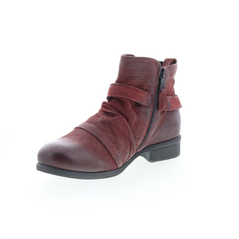 Miz Mooz Suzy Womens Red Leather Zipper Ankle & Booties Boots