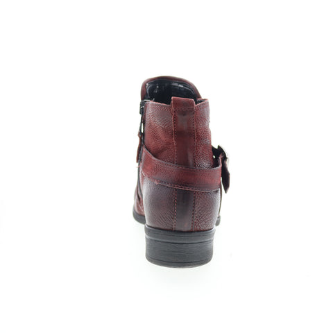 Miz Mooz Suzy Womens Red Leather Zipper Ankle & Booties Boots