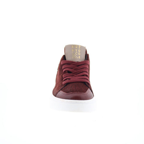 Miz Mooz Tristin Womens Burgundy Suede Lace Up Lifestyle Sneakers Shoes