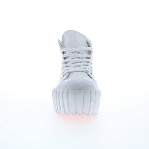 Diesel S-Hanami Mid W Womens White Leather Lifestyle Sneakers Shoes