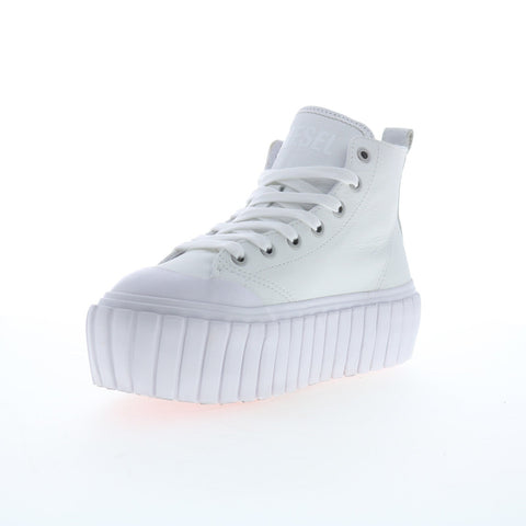 Diesel S-Hanami Mid W Womens White Leather Lifestyle Sneakers Shoes