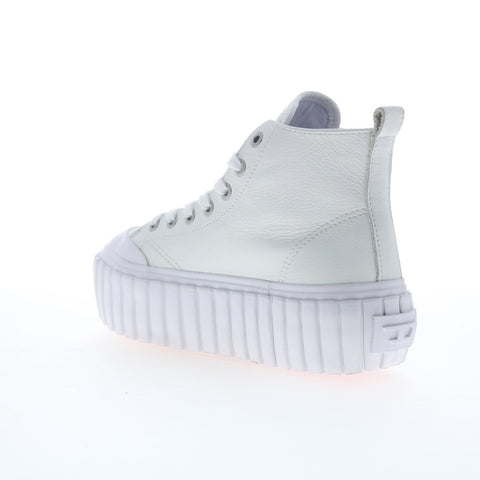 Diesel S-Hanami Mid W Womens White Leather Lifestyle Sneakers Shoes