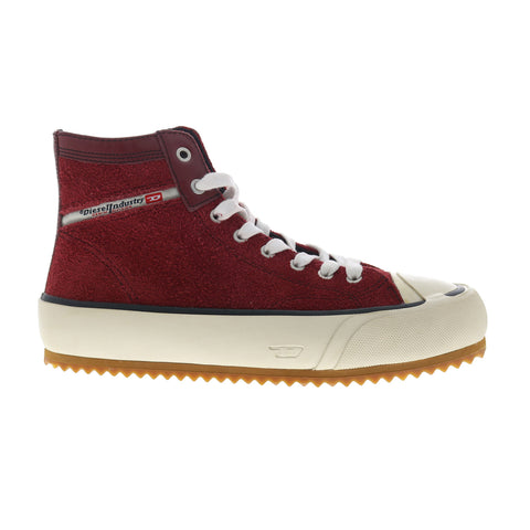 Diesel S-Principia Mid X Mens Red Suede Lifestyle Sneakers Shoes