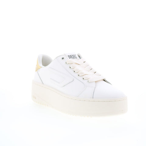 Diesel S-Athene Bold W Womens White Leather Lifestyle Sneakers Shoes