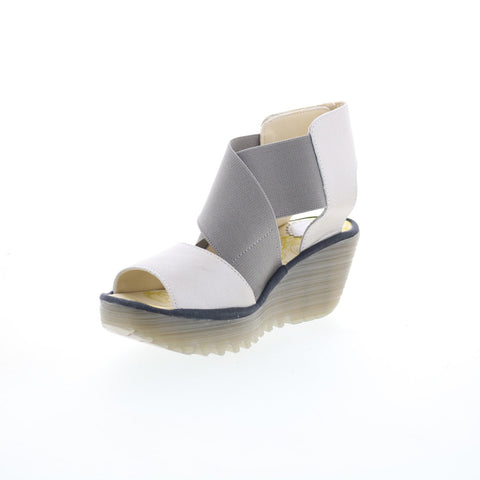 Fly London Yuba YUBA385FLY-009 Womens Brown Leather Wedges Sandals Shoes
