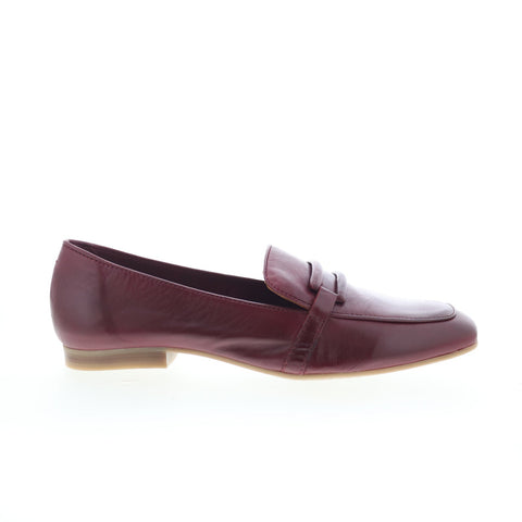 Miz Mooz Ziya Womens Burgundy Leather Slip On Loafer Flats Shoes