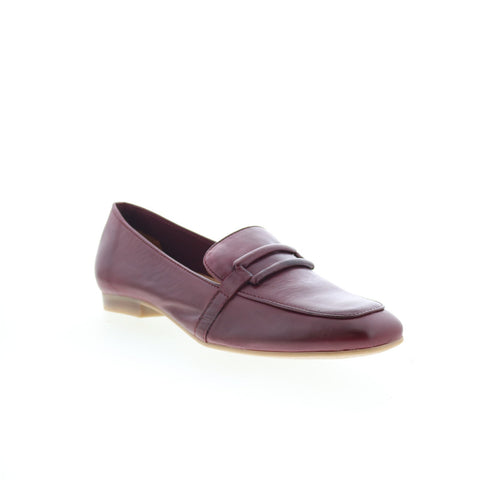Miz Mooz Ziya Womens Burgundy Leather Slip On Loafer Flats Shoes