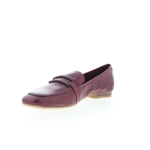 Miz Mooz Ziya Womens Burgundy Leather Slip On Loafer Flats Shoes