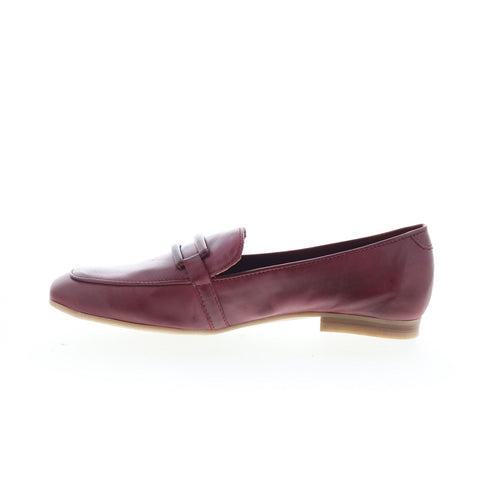 Miz Mooz Ziya Womens Burgundy Leather Slip On Loafer Flats Shoes