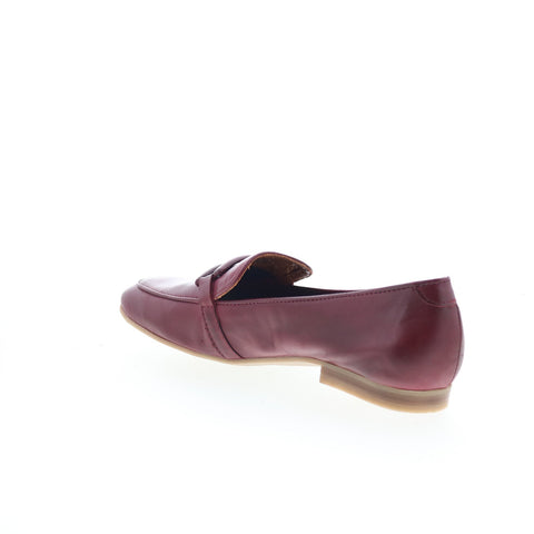 Miz Mooz Ziya Womens Burgundy Leather Slip On Loafer Flats Shoes