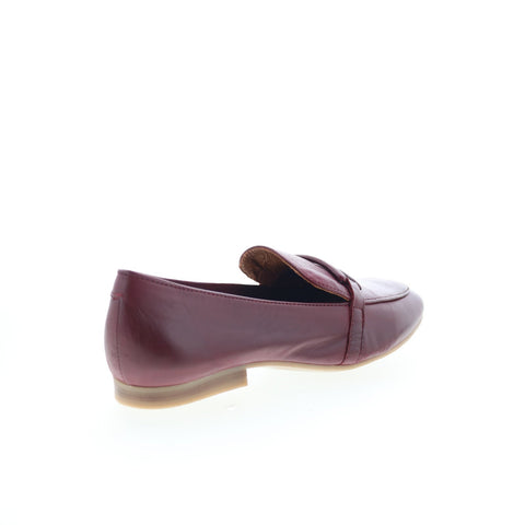 Miz Mooz Ziya Womens Burgundy Leather Slip On Loafer Flats Shoes