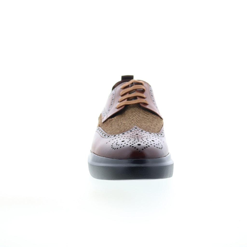 Chaussures Di Bianco Positano Premium Pour Homme - Oxfords Brogue En Daim Marron