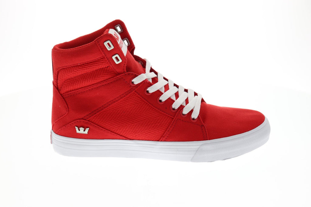 Supra Aluminum 05662-622-M Mens Red Canvas Surf High Top Skate