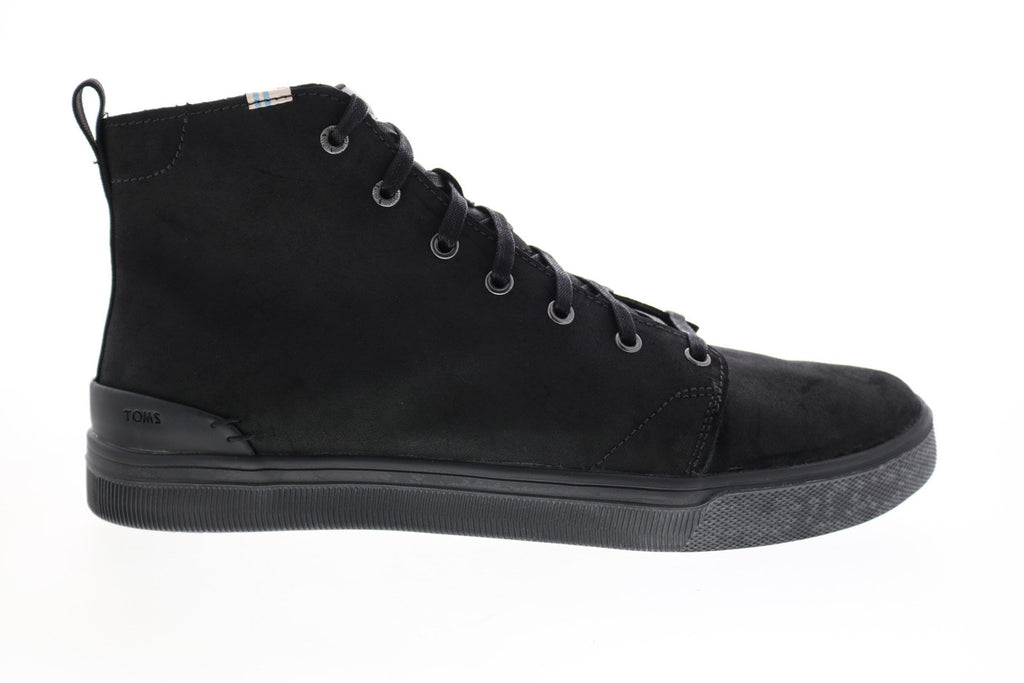 Toms Trvl Lite High 10014229 Mens Black Leather Lace Up Lifestyle