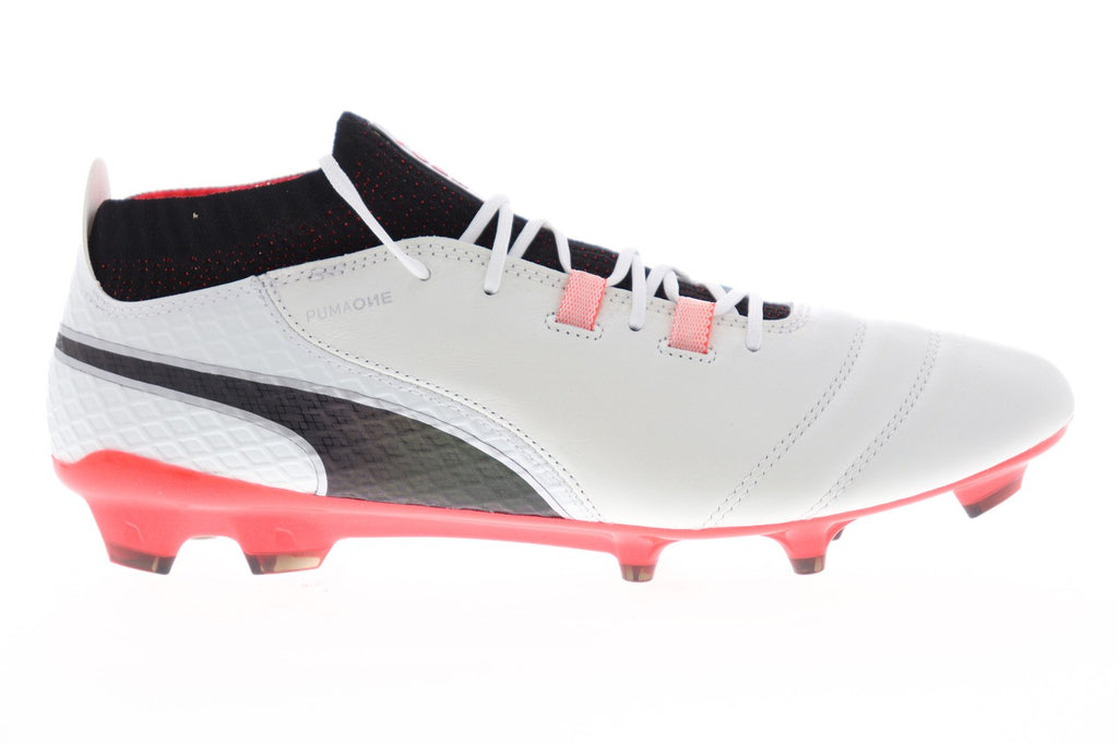 Puma One 17.1 FG 10406201 Mens White Athletic Soccer Cleats Shoes