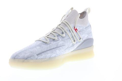 Puma Clyde Court Poe 19189601 Mens Gray Canvas Lace Up Athletic Basketball Shoes