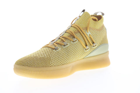 Puma Clyde Court Title Run Mens Gold Yellow Mid Top Athletic Basketball Shoes