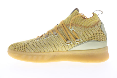 Puma Clyde Court Title Run Mens Gold Yellow Mid Top Athletic Basketball Shoes