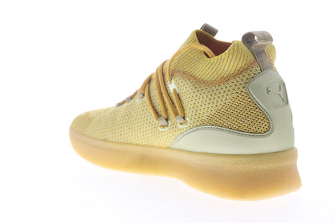 Puma Clyde Court Title Run Mens Gold Yellow Mid Top Athletic Basketball Shoes