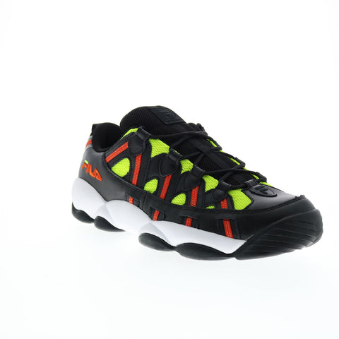 Fila Stackhouse Spaghetti Low Mens Black Leather Athletic Basketball Shoes