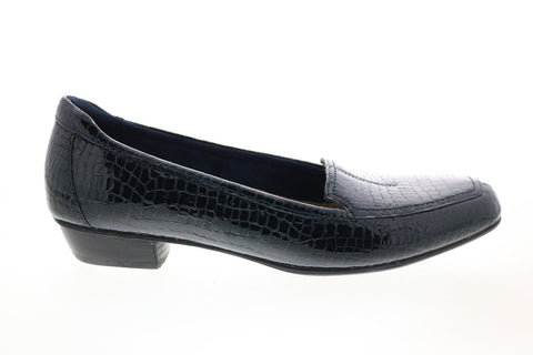 Clarks Timeless 26082700 Womens Black Narrow Leather Loafer Flats Shoes