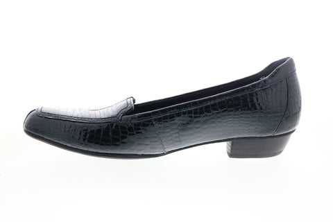 Clarks Timeless 26082700 Womens Black Narrow Leather Loafer Flats Shoes