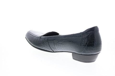 Clarks Timeless 26082700 Womens Black Narrow Leather Loafer Flats Shoes