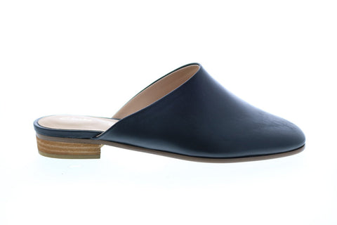 Clarks Pure Blush 26132410 Womens Black Leather Slip On Mule Flats Shoes