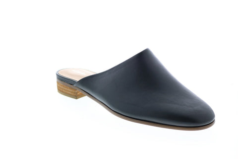 Clarks Pure Blush 26132410 Womens Black Leather Slip On Mule Flats Shoes