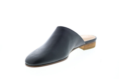 Clarks Pure Blush 26132410 Womens Black Leather Slip On Mule Flats Shoes