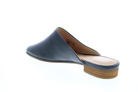 Clarks Pure Blush 26132410 Womens Black Leather Slip On Mule Flats Shoes