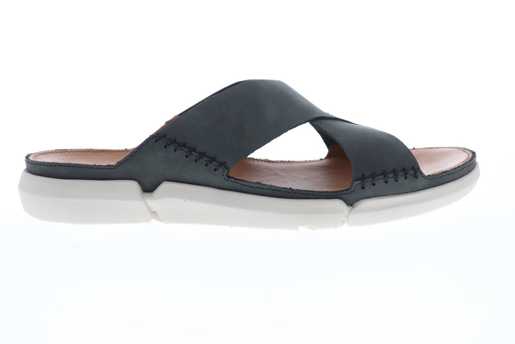 Clarks Trisand 26137837 Mens Gray Leather Thong Flip-Flops - Ruze Shoes