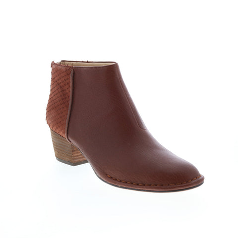 Clarks Spiced Ruby 26139158 Womens Brown Leather Zipper Ankle & Booties Boots