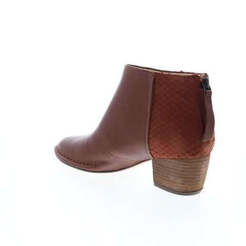Clarks Spiced Ruby 26139158 Womens Brown Leather Zipper Ankle & Booties Boots