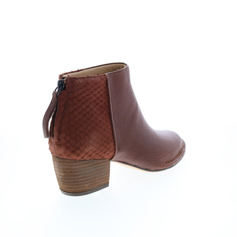 Clarks Spiced Ruby 26139158 Womens Brown Leather Zipper Ankle & Booties Boots
