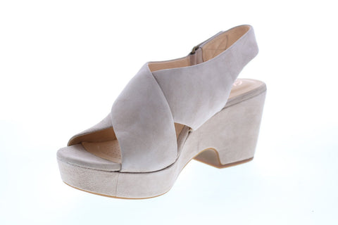 Clarks Maritsa Lara 26140120 Womens Beige Suede Slingback Sandals Shoes